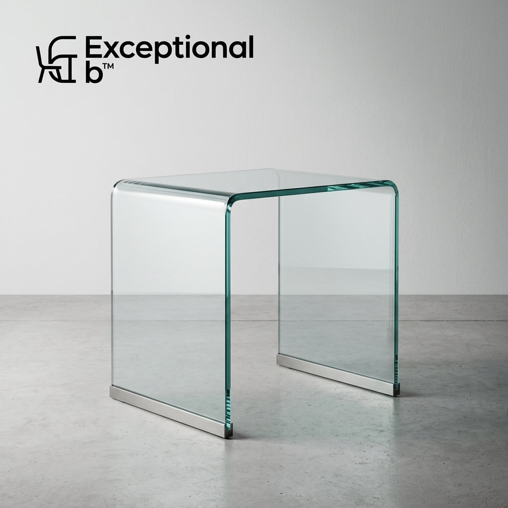 Exceptionalb™ Clear Arc Glass Side Table