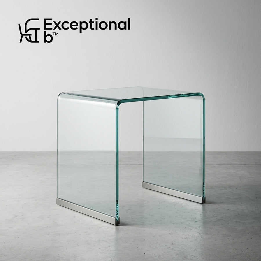 Clear Arc Glass Side Table